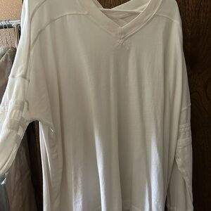 Free People White Long Sleeve Tee